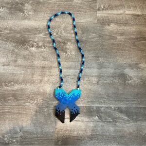 Excision Blue Ombre Perler Necklace